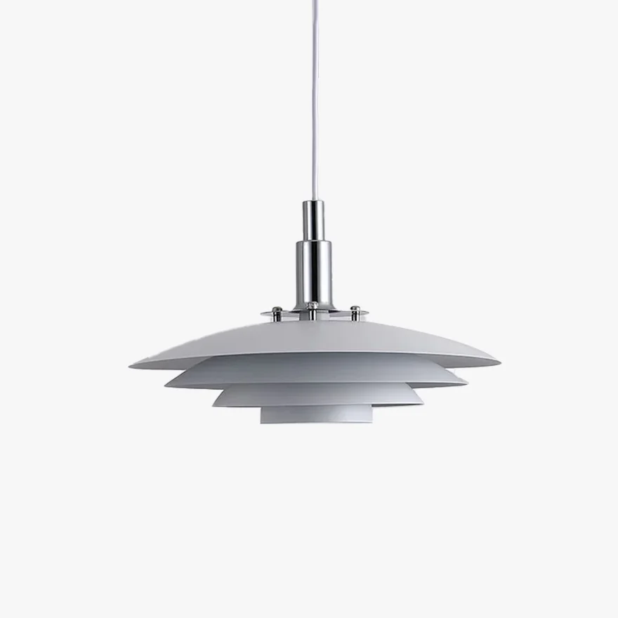 Morandi Metal Frisbee Dining Room Pendant Light, Black/White