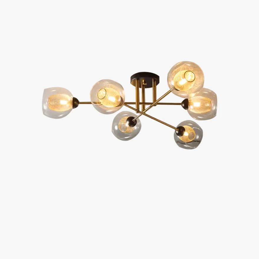 Nordic Metal And Glass Bubble Living Room Chandelier Pendant Light, 6 Color