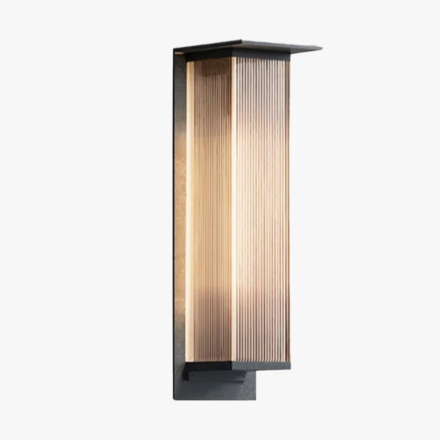 Modern Metal And Acrylic Rectangular Outdoor, Wall Lamp, Black