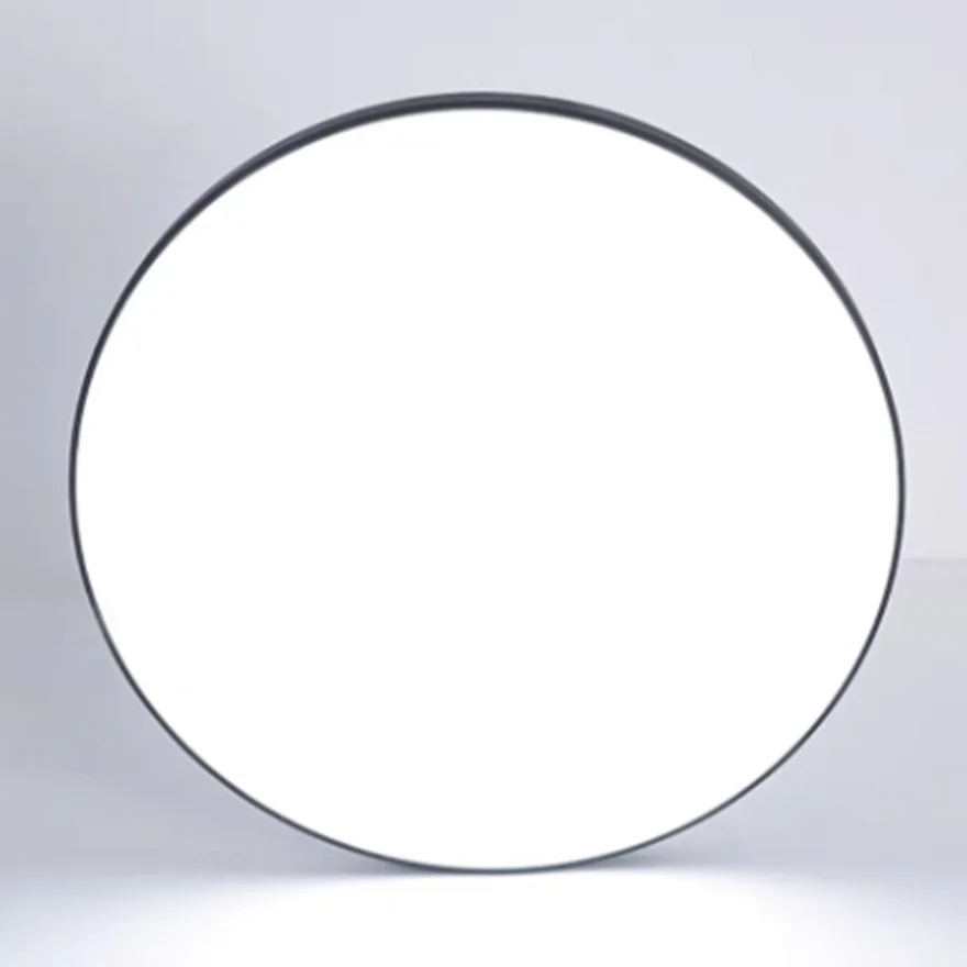 Minimalist Resin And Acrylic Round Bathroom Ceiling Light, Black/White, Trichromatic Light