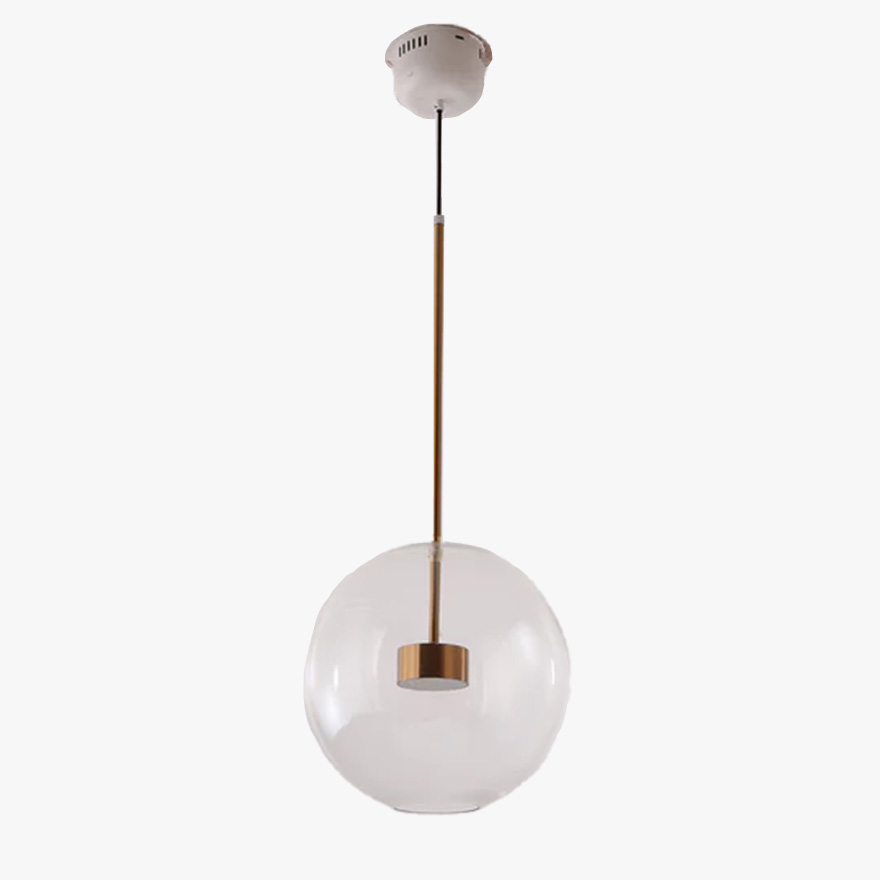 Unusual Metal And Glass Bubble Kitchen Pendant Light, Clear, Trichromatic Light