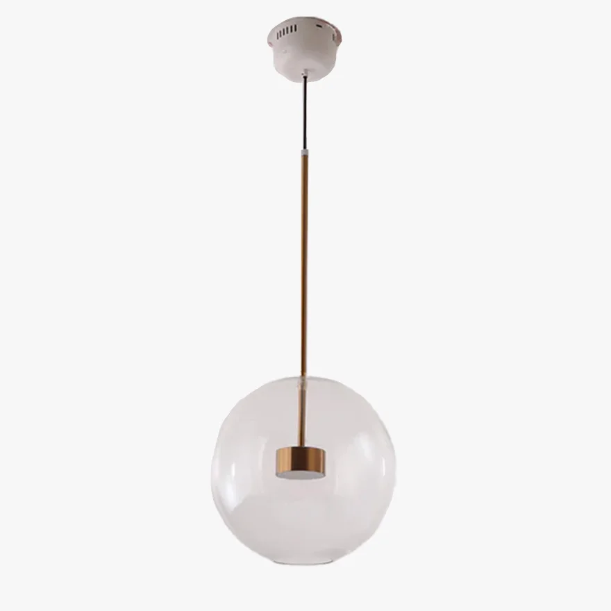 Unusual Metal And Glass Bubble Kitchen Pendant Light, Clear, Trichromatic Light