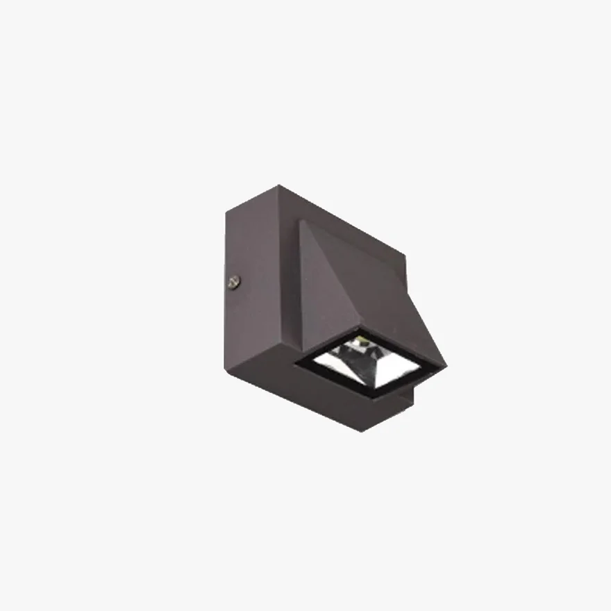 Minimalist Acrylic Geometric Outdoor Wall Lamp, Black/Gray