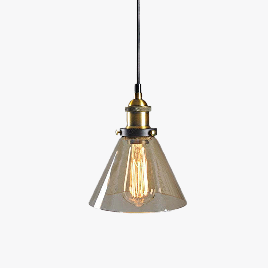 Modern Metal And Glass Geometric Kitchen Pendant Light, Clear/Amber/Smoke Grey