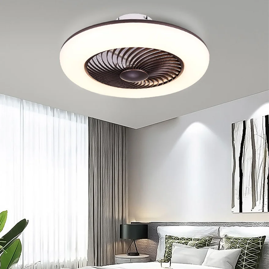 Morandi Acrylic Round Living Room Ceiling Fan with Light, 5 Color