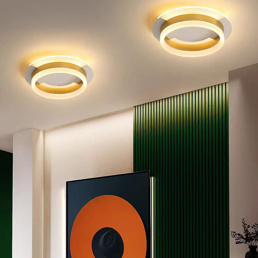 Modern Metal Circular Study Room Ceiling Light, White