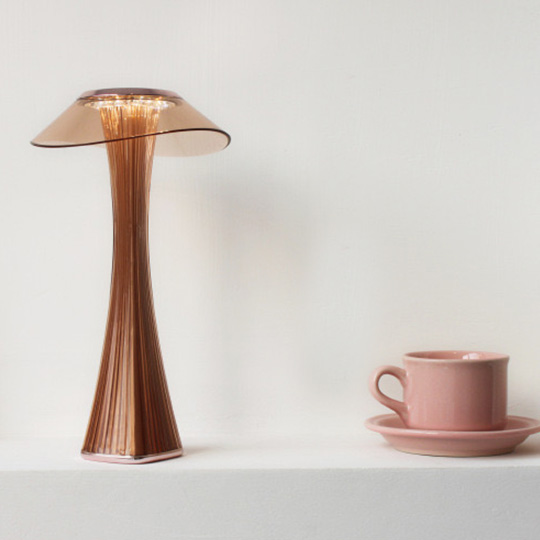 Modern Acylic Mushroom Bedside Table Lamp, Rose Gold/Grey | Liiffy