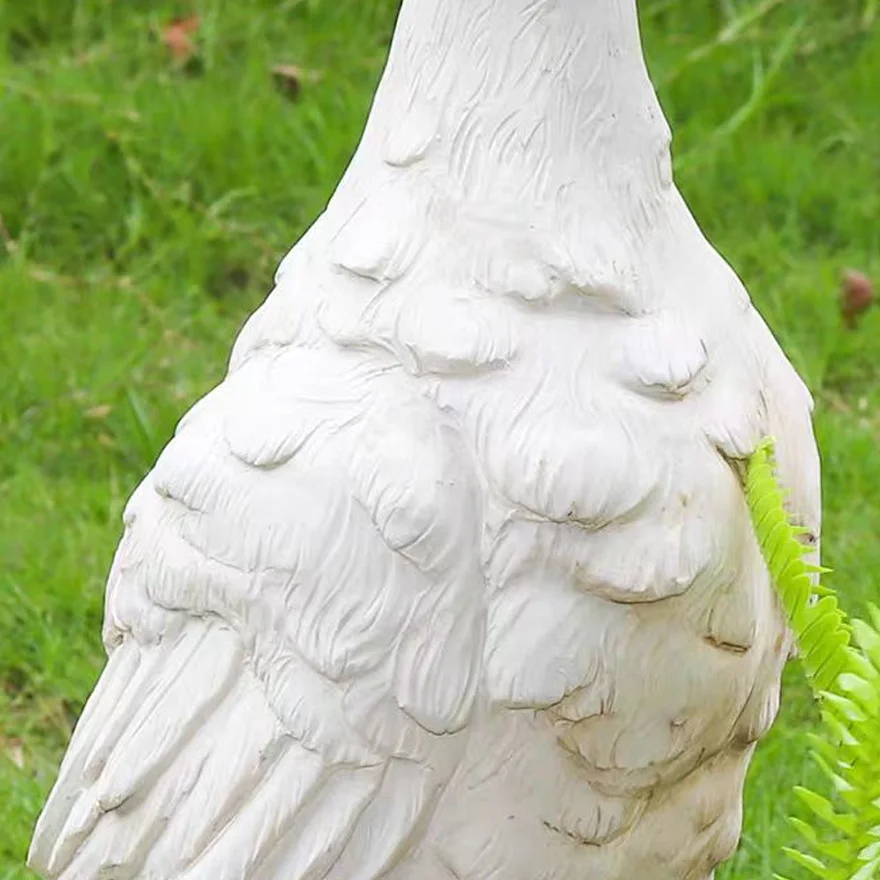 Art Deco Resin Goose Courtyard Floor Lamp, White