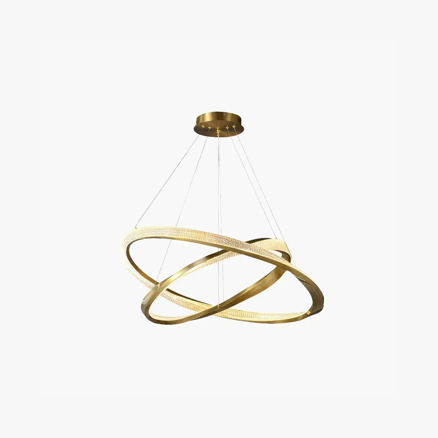 Modern Metal And Acylic Ring Bedroom Pendant Light, Gold/Silver