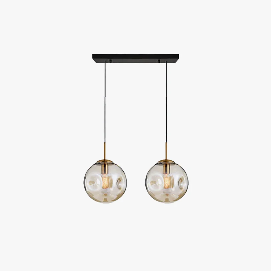 Modern Metal And Glass Bubble Study Room Pendant Light, Amber/Smoke Grey