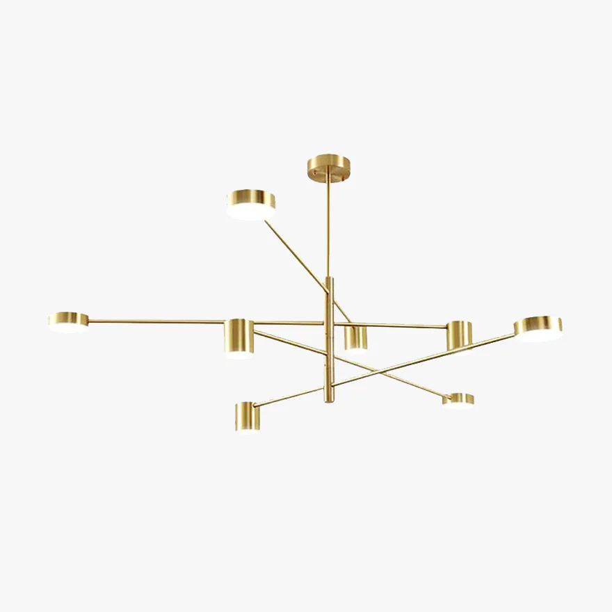 Minimalist Metal Dendritic Living Room Chandelier Pendant Light, Black/Gold