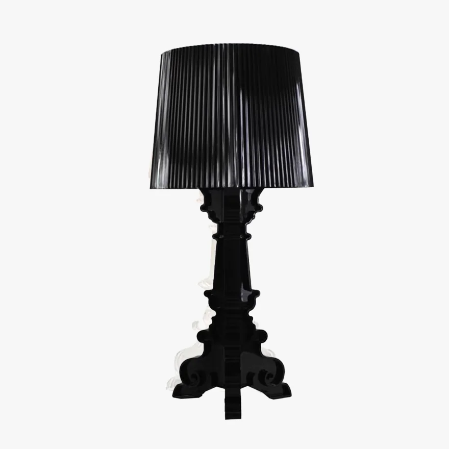 Modern Arcylic Hooded Children's Room Table Lamp, Clear/Black | Liiffy