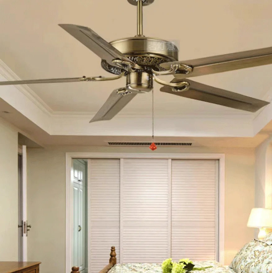 Industrial  Metal Radiographic Study Room Ceiling Fan, Brass