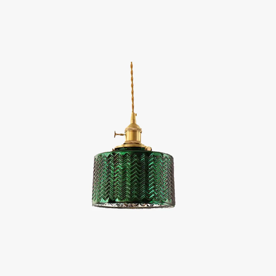 Designer Metal And Glass Uneven Dining Room Pendant Light, Green